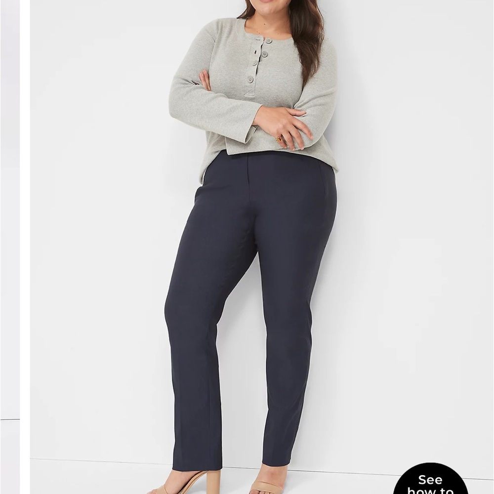 Lane Bryant Straight Leg Classic Blue Trouser Pant 26/28R